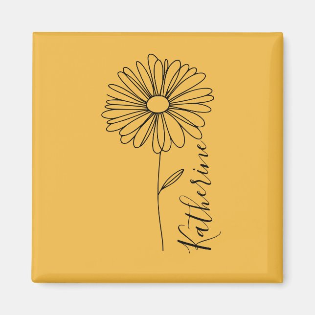 Imán Nombre personalizado April daisy Birth Flower (Frente)