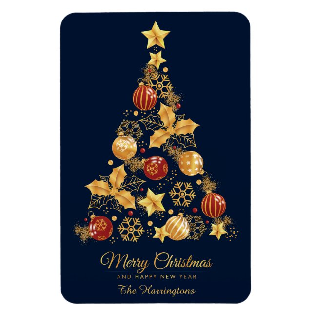 Imán Nombre personalizado Árbol de Navidad decorativo (Vertical)