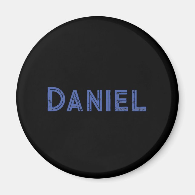 Imán Nombre personalizado azul en negro (Frente)
