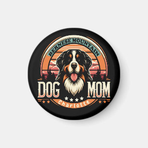 Imán Nombre personalizado Bernese Mountain Dog Mom Vint