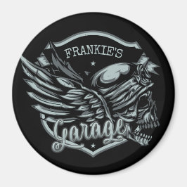 Imán NOMBRE Personalizado Biker Skull Wings Motorcycle 