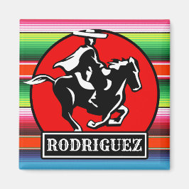 Imán NOMBRE Personalizado Carro Caballo Serape Español