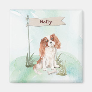 Imán Nombre personalizado Cavalier King Charles Spaniel