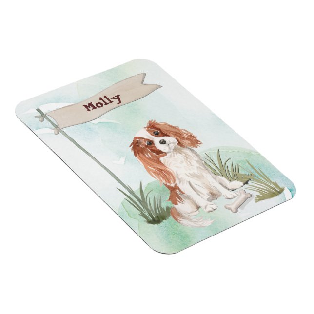 Imán Nombre personalizado Cavalier King Charles Spaniel (Lado Derecho)