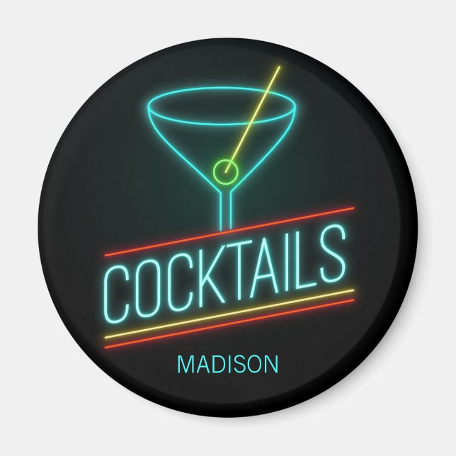 Imán Nombre personalizado COCTAILS (Frente)