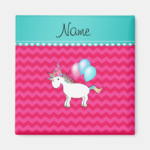 Imán Nombre personalizado cumpleaños unicornio chevrs r