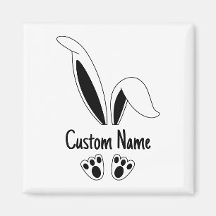 Imán Nombre Personalizado Cute Bunny Easter