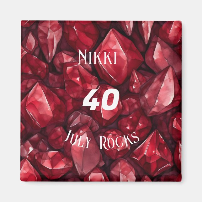 Imán Nombre personalizado de aniversario de cumpleaños  (Frente)