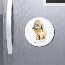 Imán Nombre personalizado de Conejo de Conejo de Conejo