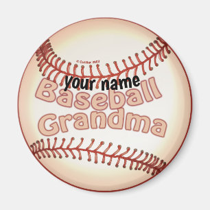 Imán Nombre personalizado de la abuela de béisbol