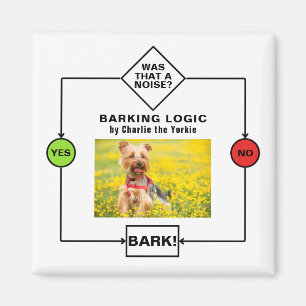 Imán Nombre personalizado de la foto de Yorkie Dog Bark