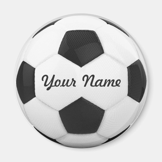 Imán Nombre personalizado de la pelota de fútbol (Frente)