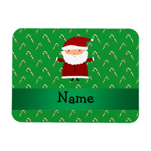 Imán Nombre personalizado de los dulces verdes de santa