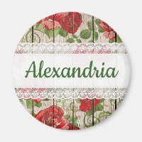 Nombre personalizado de Rosas de encaje de madera