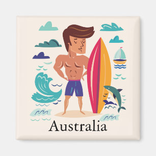 Imán Nombre personalizado de Surfing Australia