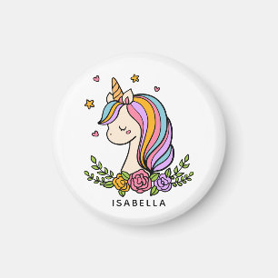 Imán Nombre Personalizado De Unicorn Cute Whimsical Gir