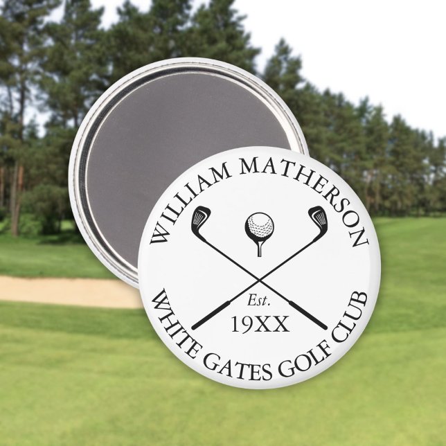 Imán Nombre personalizado del club de golf clásico (Personalized Classic Golf Club Name Magnet)