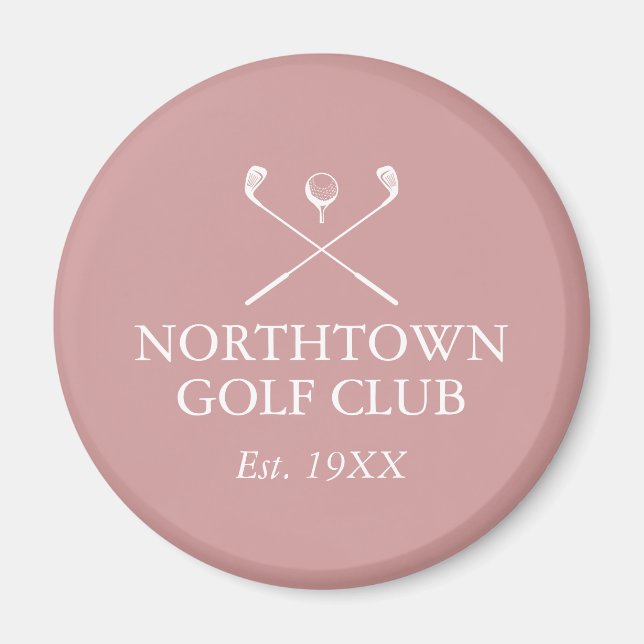 Imán Nombre personalizado del club de golf Dusty Rosa R (Frente)