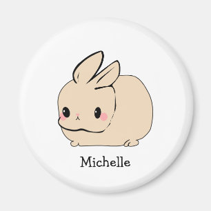 Imán Nombre personalizado del Ilustracion de conejito d