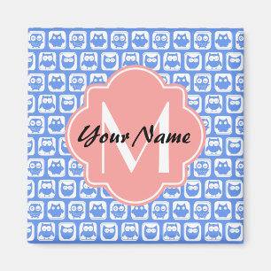Imán Nombre personalizado del monograma de coral de pat