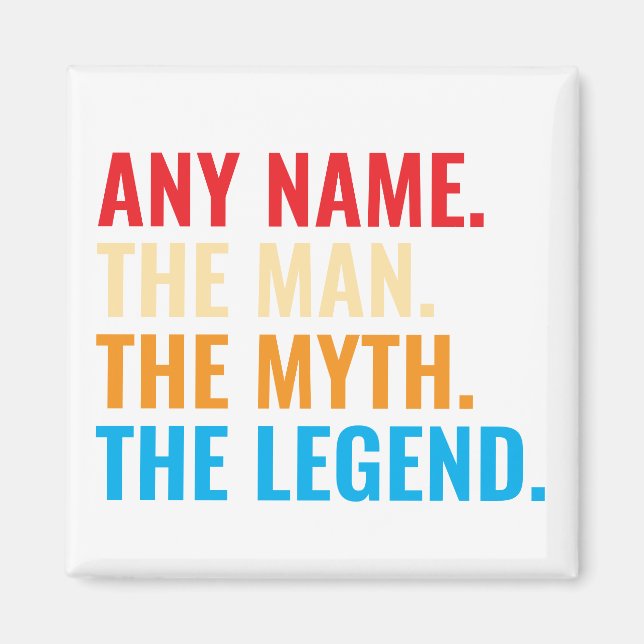 Imán Nombre Personalizado El Hombre El Mito El Retro De (Frente)