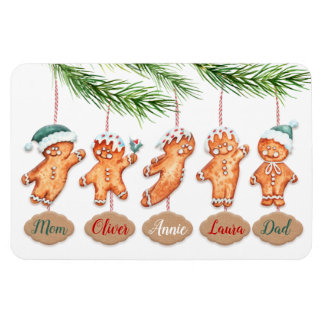 Imán Nombre personalizado familia Navidades arte Ginger