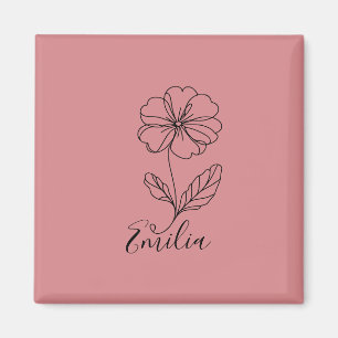 Imán Nombre personalizado Febrero primrose Nacimiento F