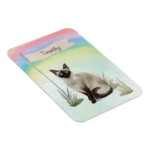 Imán Nombre personalizado gato siamés mascota