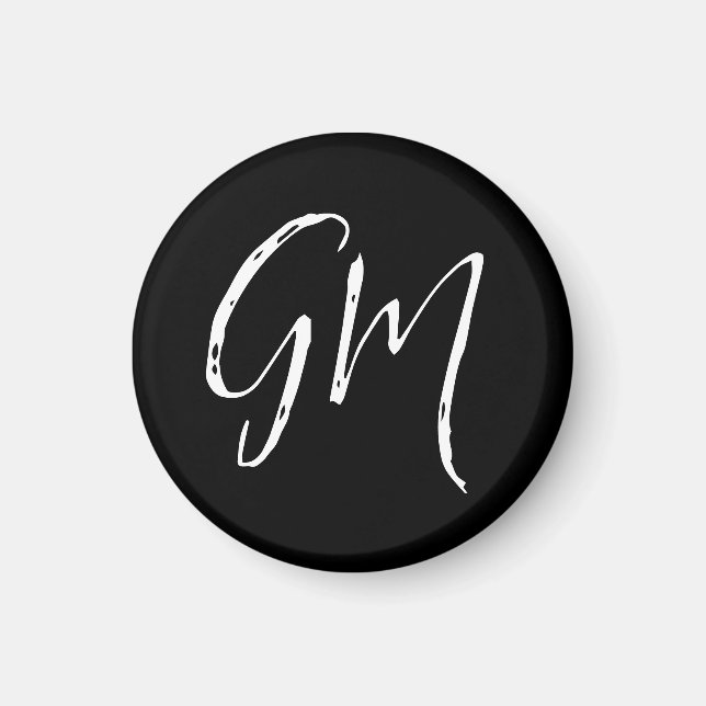 Imán Nombre personalizado Iniciales personalizadas dos  (Frente)