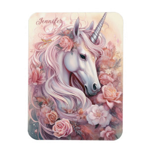 Imán Nombre personalizado lindo unicornio