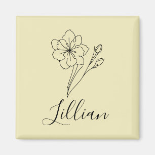 Imán Nombre personalizado Marzo jonquil Nacimiento Flor