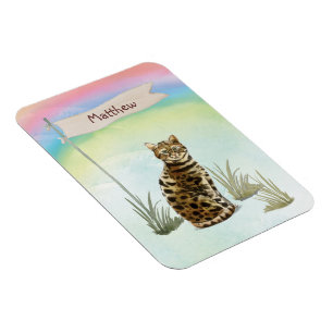 Imán Nombre personalizado Mascota de gato bengalí