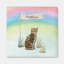 Imán Nombre personalizado Mascota de gato bengalí