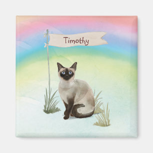 Imán Nombre personalizado Mascota de gato siamés