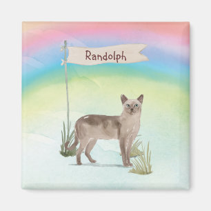 Imán Nombre personalizado Mascota de gato tonkinés