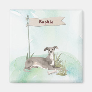 Imán Nombre personalizado Mascota italiano Greyhound Pe