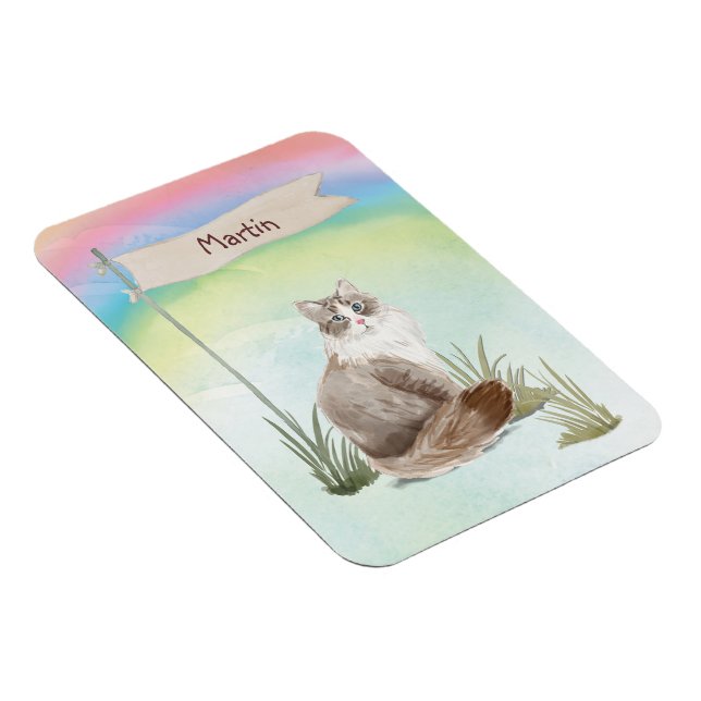 Imán Nombre personalizado Mascota siberiano de gato (Lado Derecho)