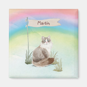 Imán Nombre personalizado Mascota siberiano de gato
