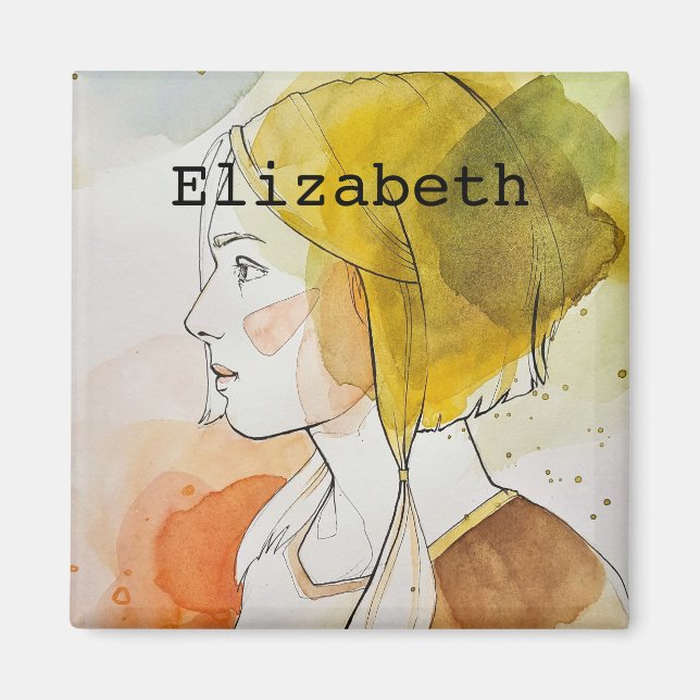 Imán Nombre personalizado monogramado lindo regalo colo (Frente)