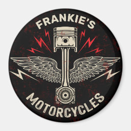 Imán NOMBRE Personalizado Motocicleta Piston Wings Bike