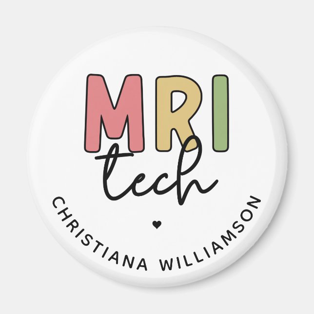 Imán Nombre personalizado MRI Tech | Regalos Tecnológic (Frente)