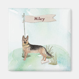 Imán Nombre personalizado Pastor Mascota alemán Perro