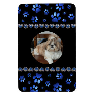 Imán Nombre personalizado, perras de perro purpurina az