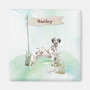 Imán Nombre personalizado Perro Mascota dálmata