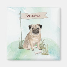 Nombre personalizado Perro Mascota Pug