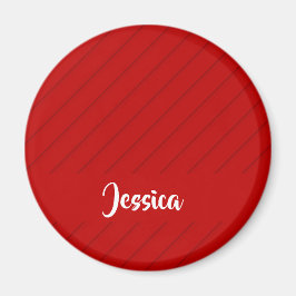 Imán Nombre personalizado plástico diagonal rojo textur
