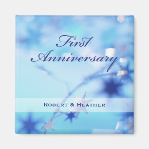 Imán Nombre personalizado, primer aniversario de Boda