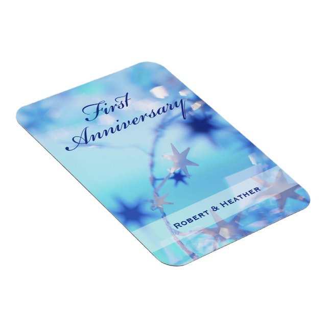 Imán Nombre personalizado, primer aniversario de Boda (Lado Derecho)