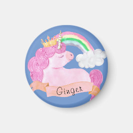 Imán Nombre personalizado 🌈 Rainbow Unicorn