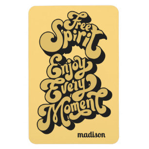 Imán Nombre personalizado retro "Espíritu libre"